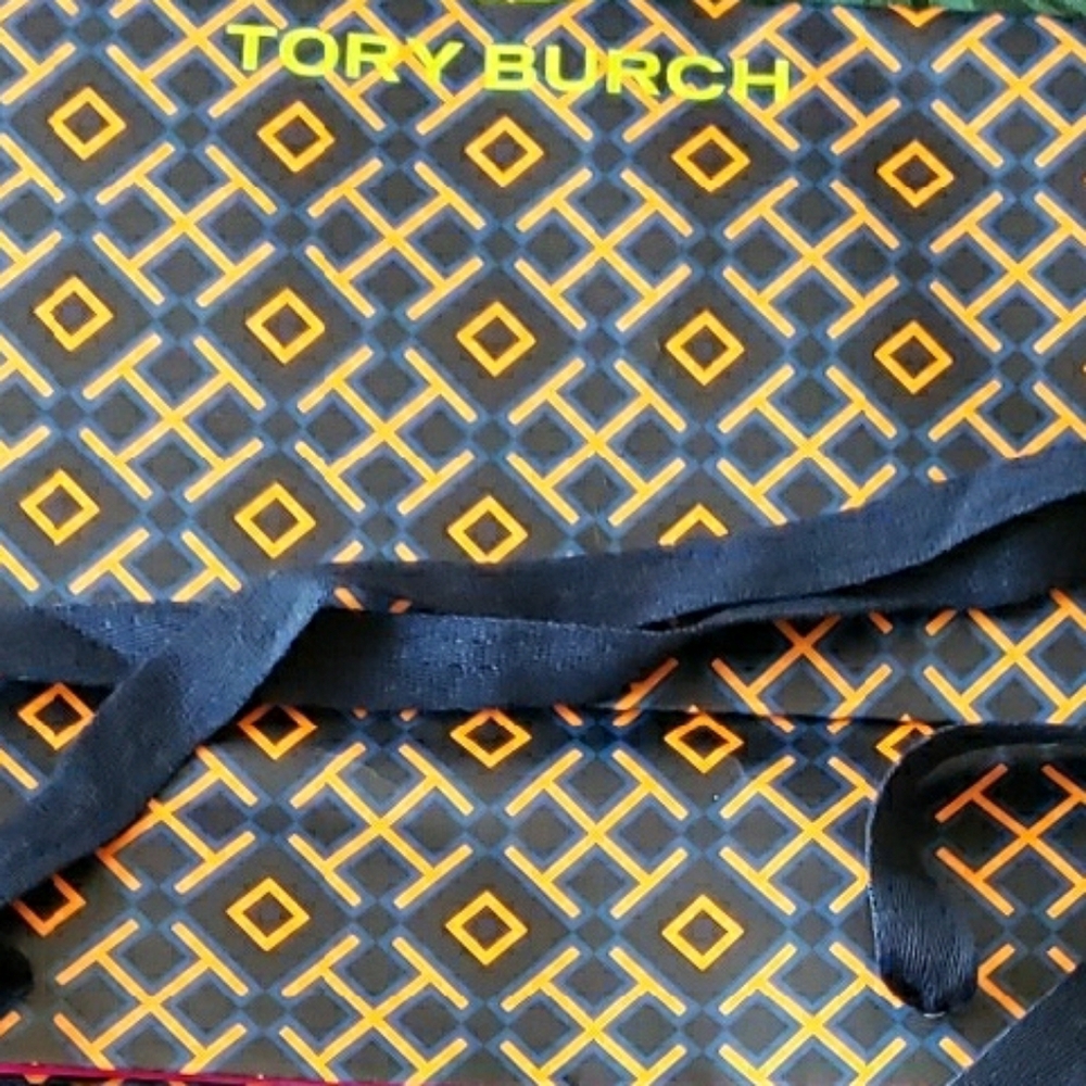 Tory Burch Logo Paper Shoping Bag Navy/pink Multi